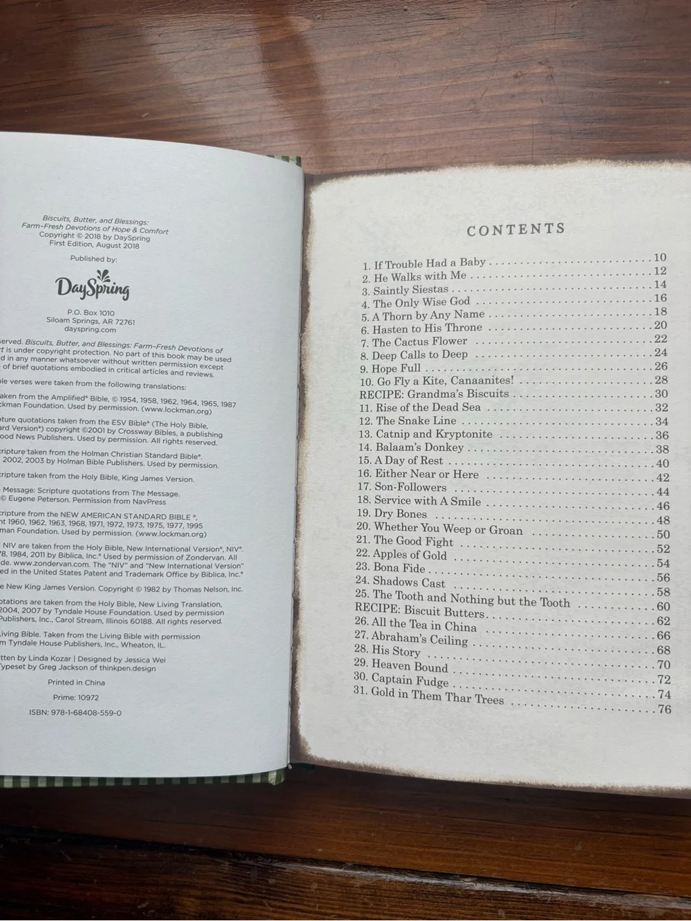 Devotional Book: Biscuits, Butter and Blessings
